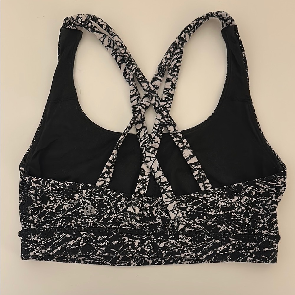 lululemon athletica Black and White Racerback Sports Bra